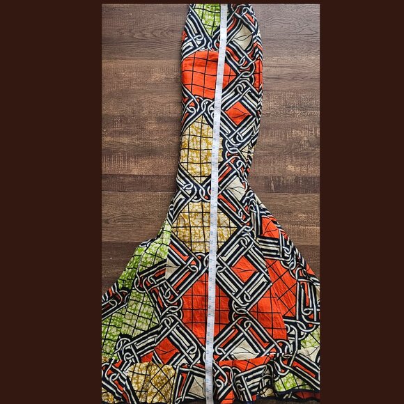 Unique Elegant Handmade African Print Fishtail Maxi Skirt, S (please, read) - Picture 4 of 8